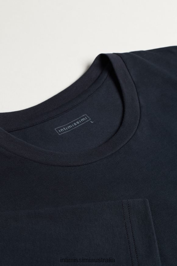 Intimissimi Men 800-Midnight Blue Apparel 0RJT48224 Cotton Jersey T-Shirt