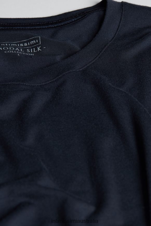 Intimissimi Men 800-Midnight Blue Apparel 0RJT48260 Modal and Silk T-Shirt