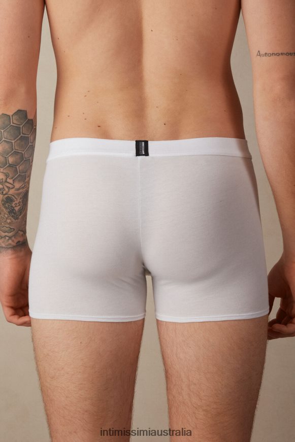 Intimissimi Men 001-White Underwear 0RJT4849 Natural Fresh Supima Cotton Boxers