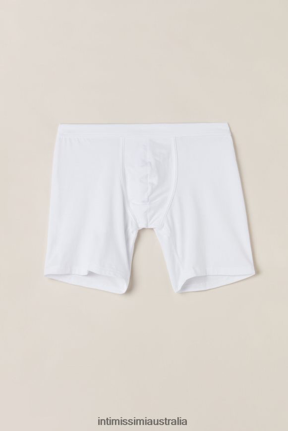 Intimissimi Men 001-White Underwear 0RJT4854 Long Stretch Supima Cotton Boxers