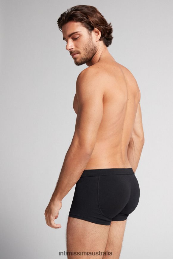 Intimissimi Men 019-Black Underwear 0RJT4822 Stretch Cotton Push-Up Boxers