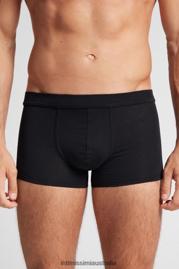 Intimissimi Men 019-Black Underwear 0RJT4822 Stretch Cotton Push-Up Boxers