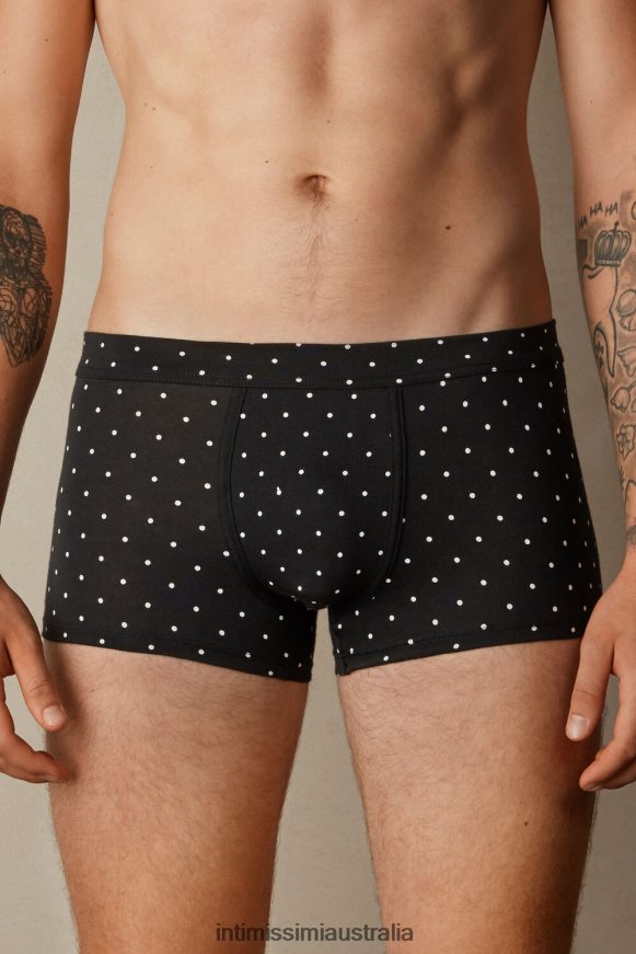 Intimissimi Men 062J-Nero Stampa Pois Underwear 0RJT4864 Stretch Supima Cotton Dotted Boxers