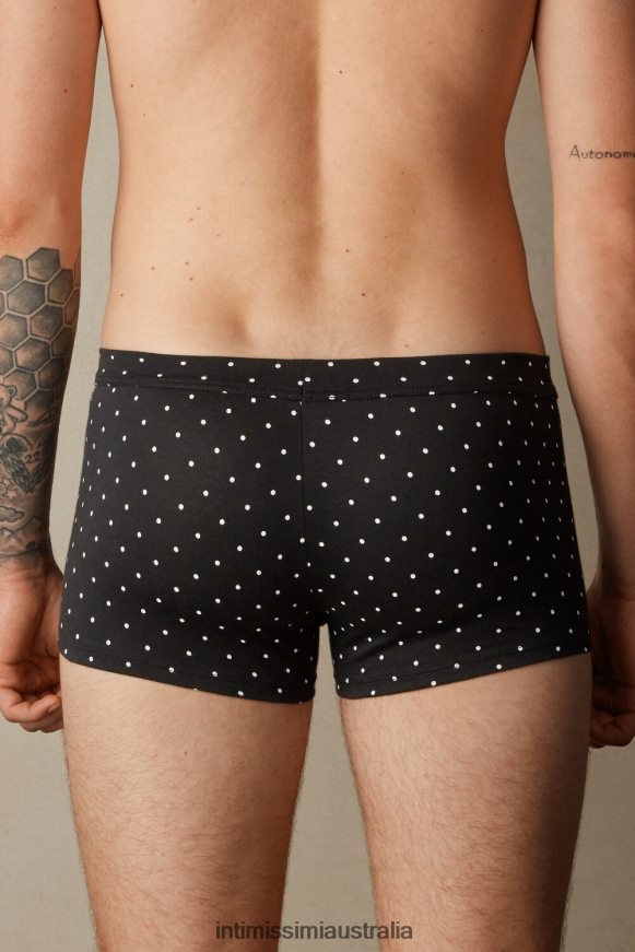 Intimissimi Men 062J-Nero Stampa Pois Underwear 0RJT4864 Stretch Supima Cotton Dotted Boxers