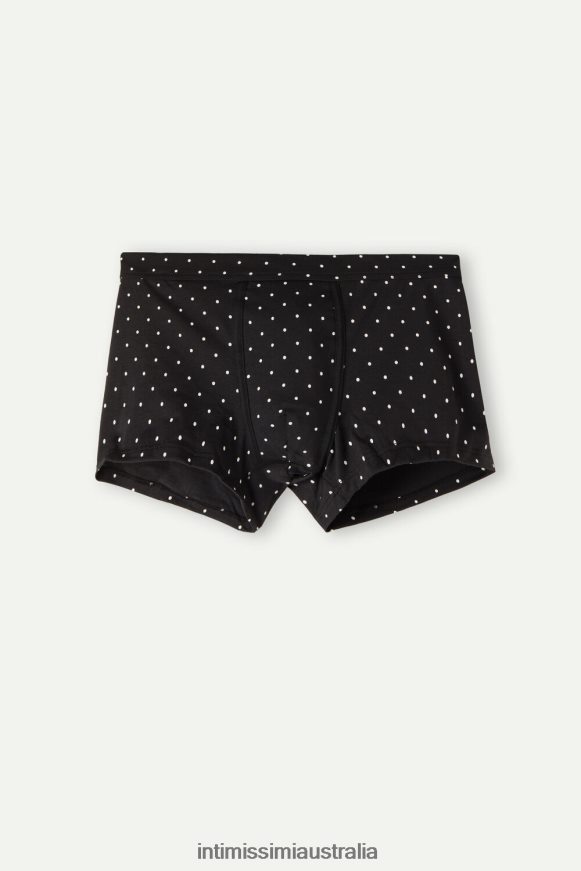 Intimissimi Men 062J-Nero Stampa Pois Underwear 0RJT4864 Stretch Supima Cotton Dotted Boxers