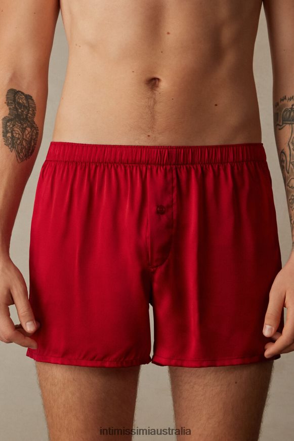 Intimissimi Men 1473-Red Underwear 0RJT4890 Silk Boxers
