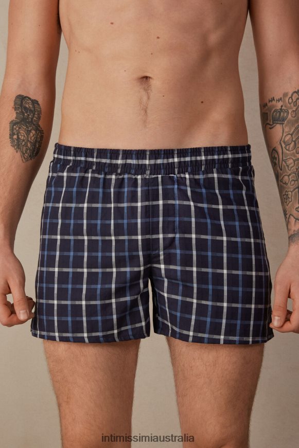 Intimissimi Men 169J-Blue Check Underwear 0RJT4844 Print-Detail Boxers