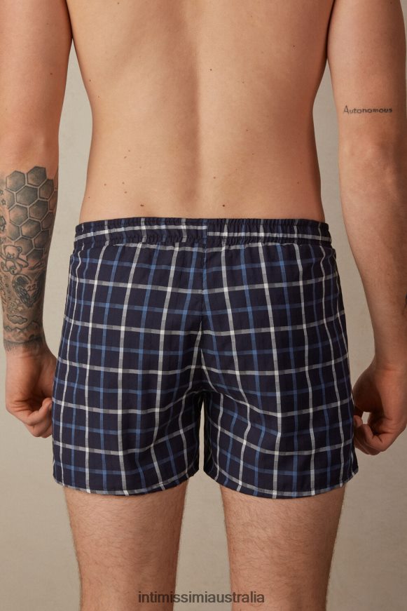 Intimissimi Men 169J-Blue Check Underwear 0RJT4844 Print-Detail Boxers