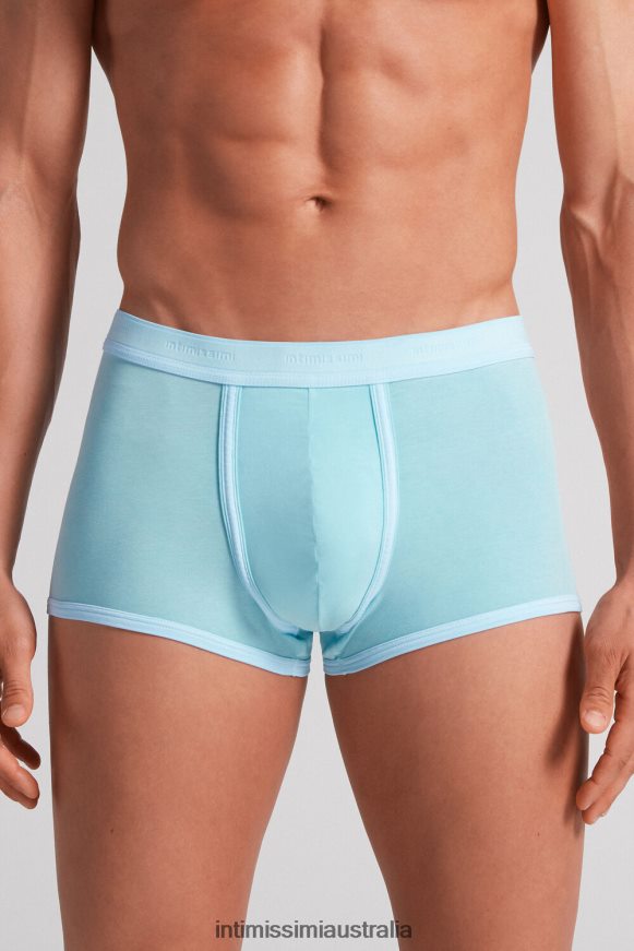 Intimissimi Men 321J-Aqua Green Underwear 0RJT4821 Natural Fresh Supima Cotton Boxers with Logo