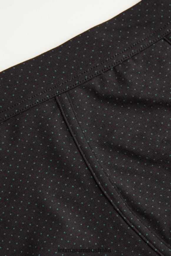 Intimissimi Men 365J-Nero St.Pois Verde Scuro Underwear 0RJT4816 Natural Fresh Supima Micro Polka Dot Cotton Boxers