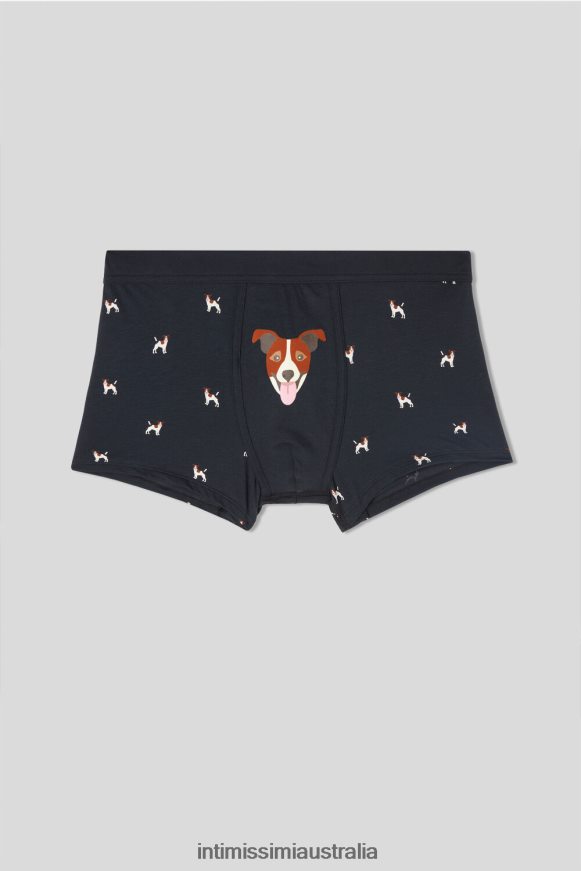 Intimissimi Men 368J-Blu Notte St.Jack Russel Underwear 0RJT483 Natural Fresh Supima Jack Russell Cotton Boxers