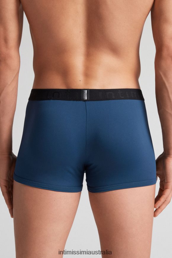 Intimissimi Men 379J-Medium Blue/Nero Underwear 0RJT4820 Boxer Shorts in Microfibre with Logo