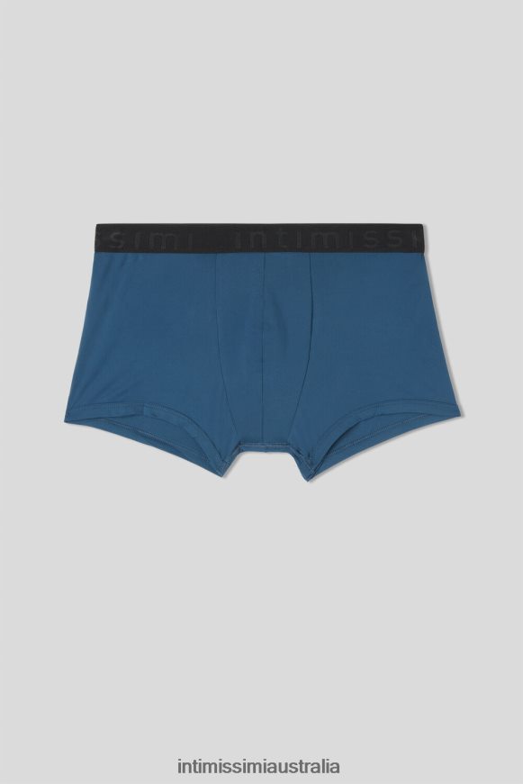 Intimissimi Men 379J-Medium Blue/Nero Underwear 0RJT4820 Boxer Shorts in Microfibre with Logo