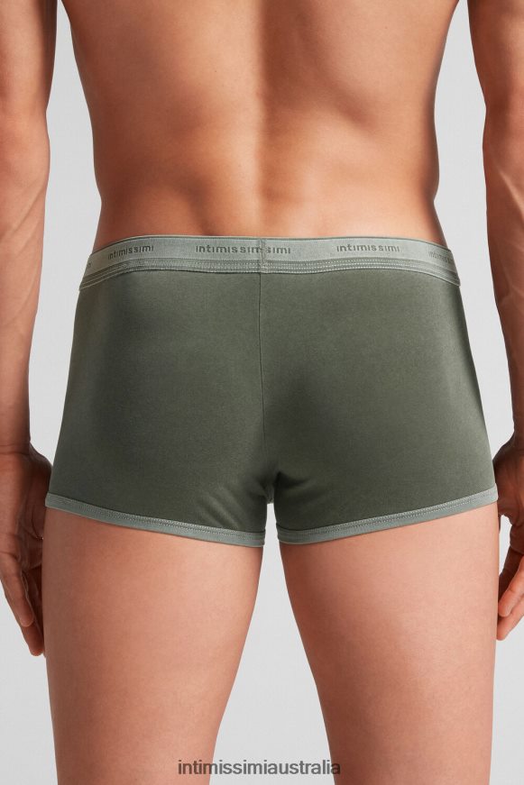 Intimissimi Men 393J-Verde Bosco Del Underwear 0RJT487 Natural Fresh Supima Cotton Boxers with Logo