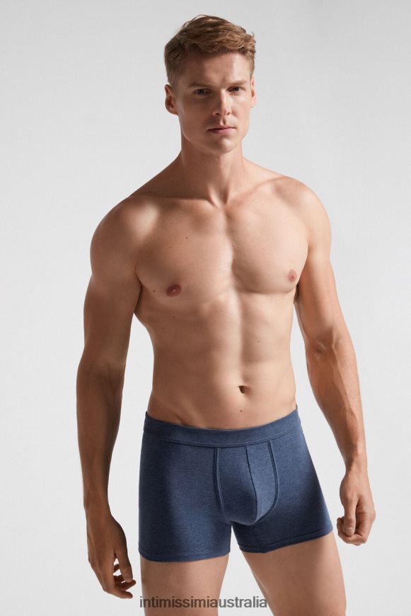 Intimissimi Men 5210-Denim Blue Blend Underwear 0RJT48134 Supima Cotton Loose Fit Boxers