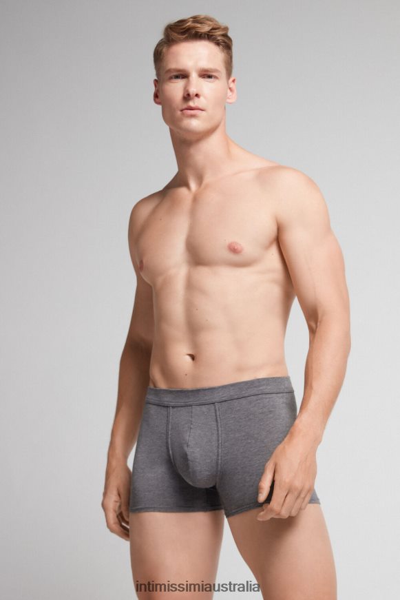 Intimissimi Men 5227-Charcoal Grey Melange Underwear 0RJT4851 Natural Fresh Supima Cotton Boxers