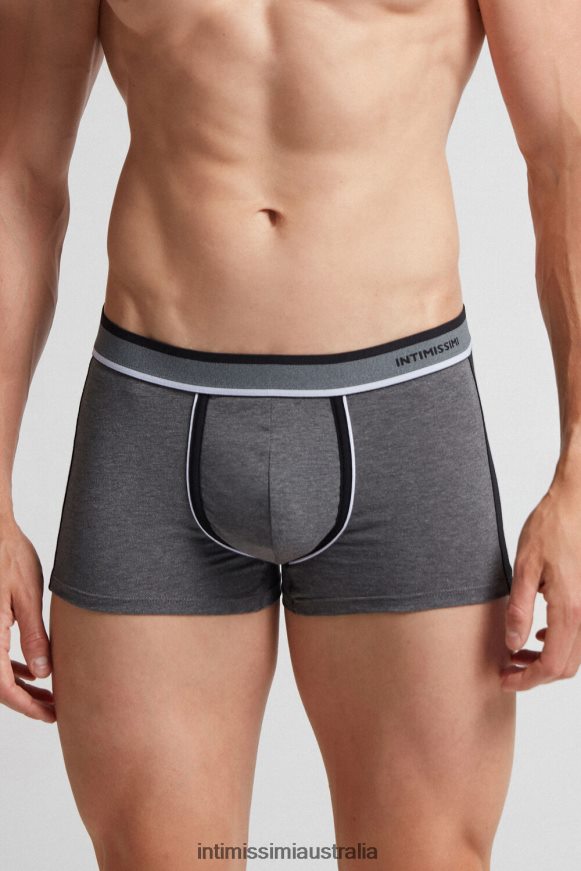 Intimissimi Men 543I-Graphite Grey Blend/Black Underwear 0RJT48108 Two-Tone Stretch Supima Cotton Boxers