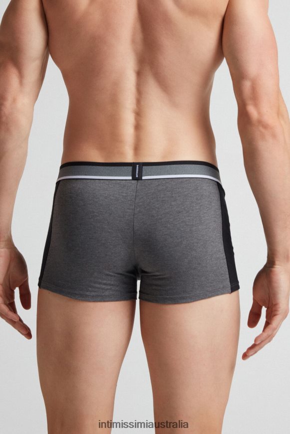 Intimissimi Men 543I-Graphite Grey Blend/Black Underwear 0RJT48108 Two-Tone Stretch Supima Cotton Boxers