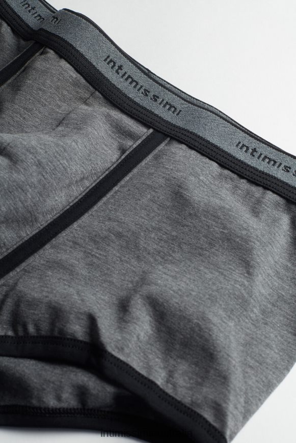 Intimissimi Men 543I-Graphite Grey Blend/Black Underwear 0RJT4891 Stretch Supima Cotton Boxer Shorts with Logo Detail