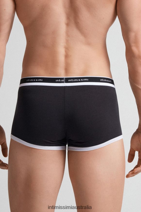 Intimissimi Men 661I-Nero/Bianco Underwear 0RJT4840 Natural Fresh Supima Cotton Boxers with Logo