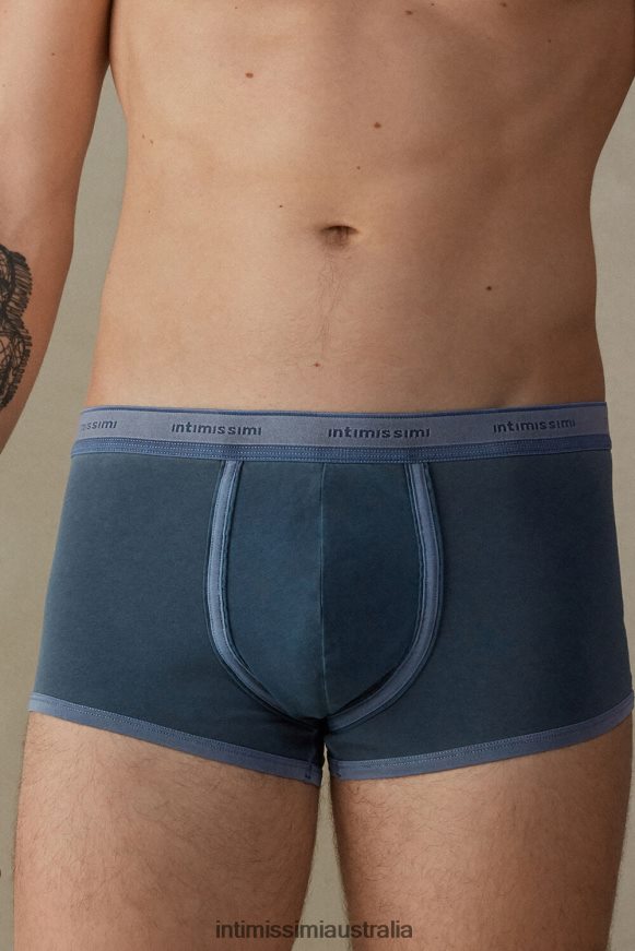 Intimissimi Men 864I-Dark Blue Underwear 0RJT4878 Garment-Dyed Stretch Supima Cotton Boxers