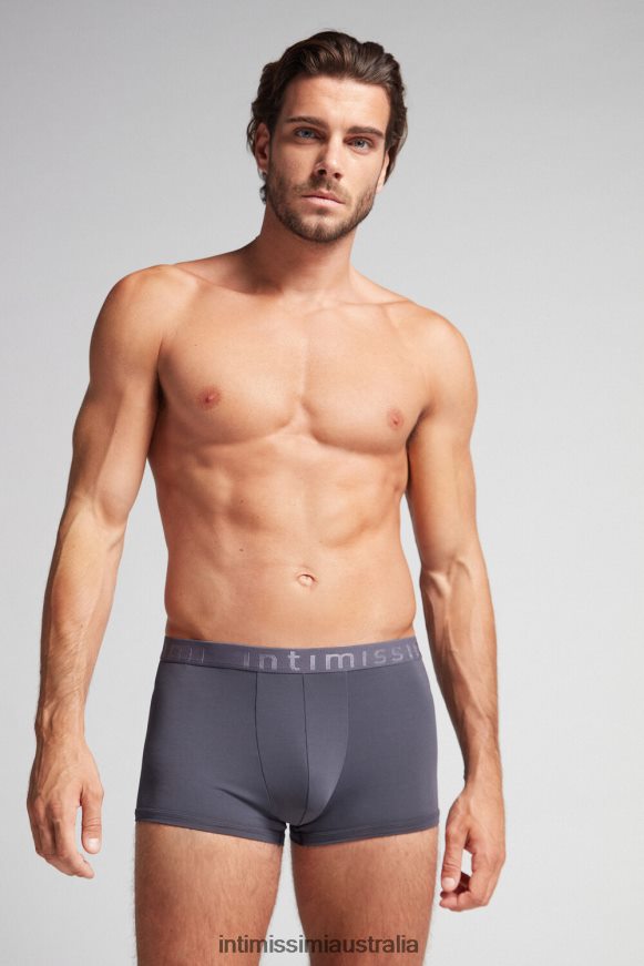Intimissimi Men 9963-Soot Grey Underwear 0RJT48130 Boxer Shorts in Microfibre with Logo
