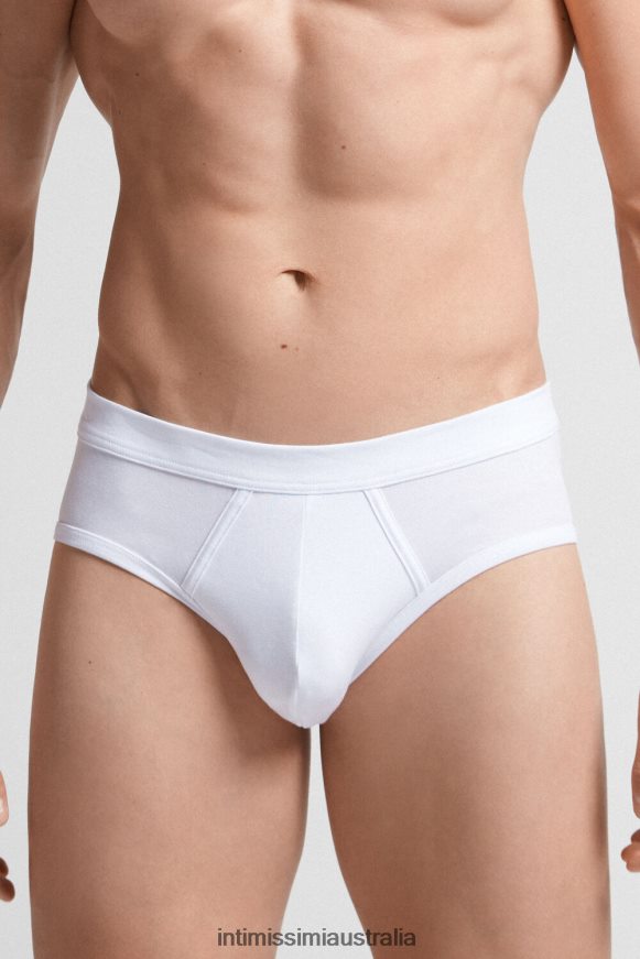 Intimissimi Men 001-White Underwear 0RJT48141 Supima Cotton Briefs