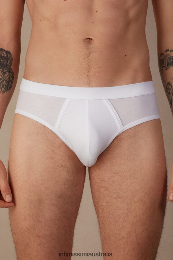 Intimissimi Men 001-White Underwear 0RJT4831 Natural Fresh Supima Cotton Briefs