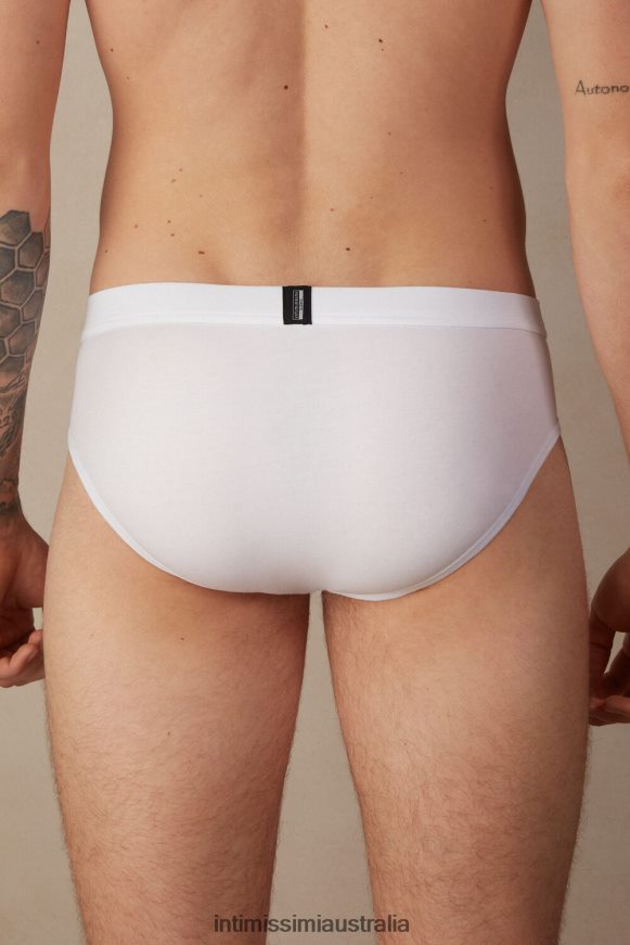 Intimissimi Men 001-White Underwear 0RJT4831 Natural Fresh Supima Cotton Briefs