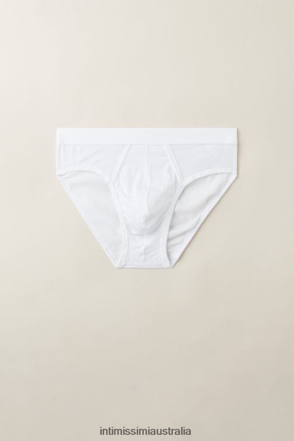 Intimissimi Men 001-White Underwear 0RJT4831 Natural Fresh Supima Cotton Briefs