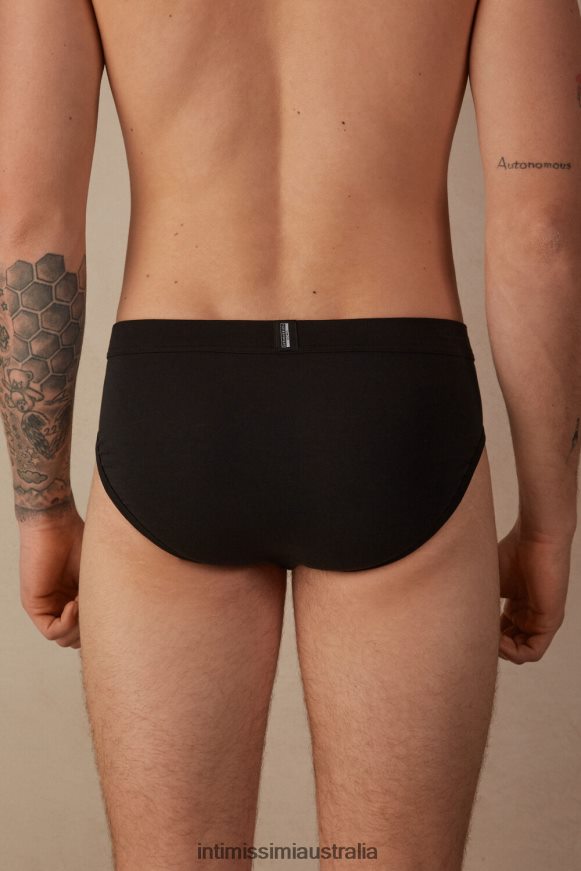Intimissimi Men 019-Black Underwear 0RJT4833 Natural Fresh Supima Cotton Briefs