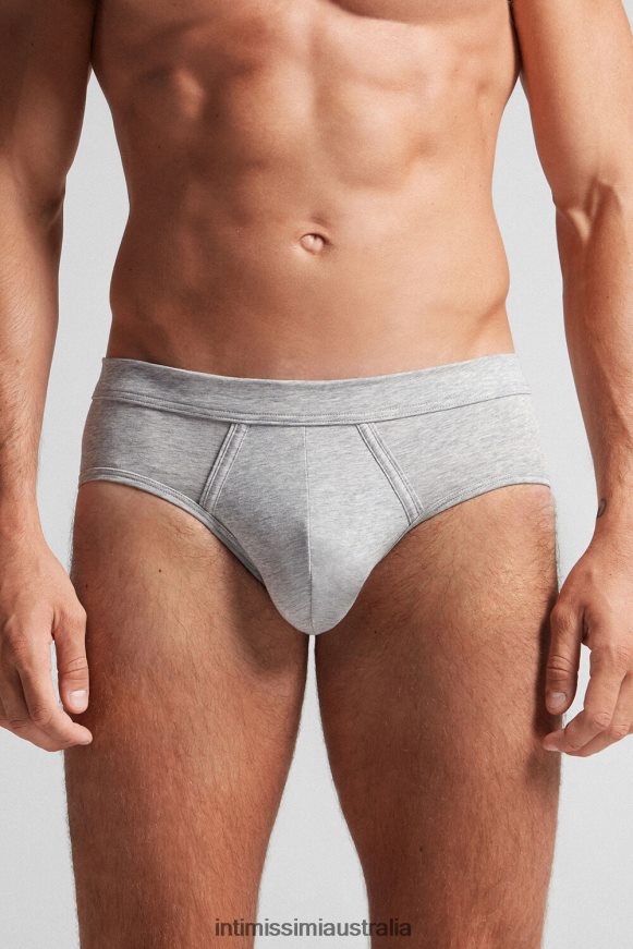 Intimissimi Men 031-Light Grey Melange Underwear 0RJT4838 Natural Fresh Supima Cotton Briefs