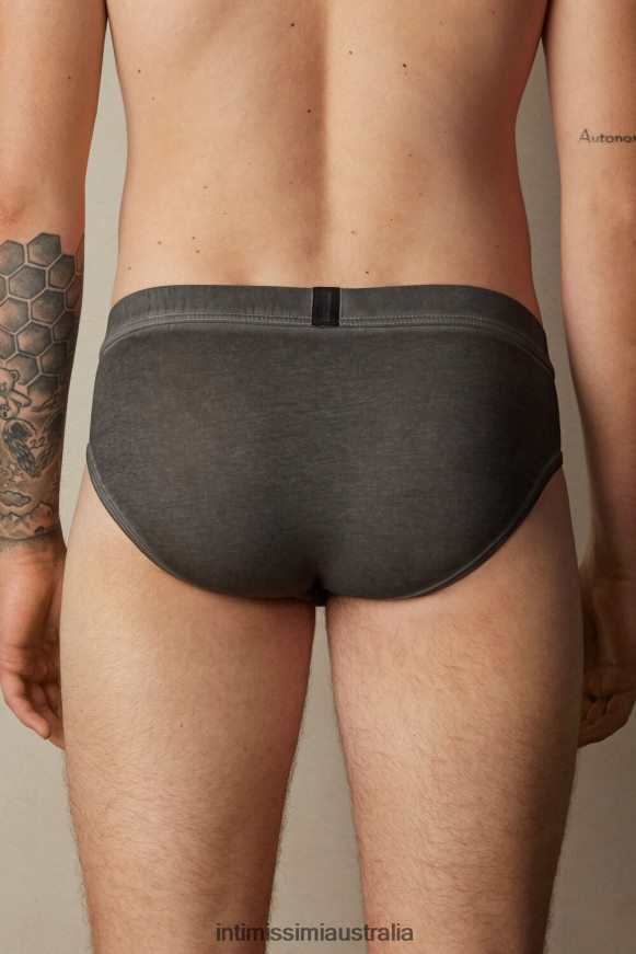 Intimissimi Men 040J-Washed Black Underwear 0RJT4871 Natural Fresh Supima Cotton Briefs
