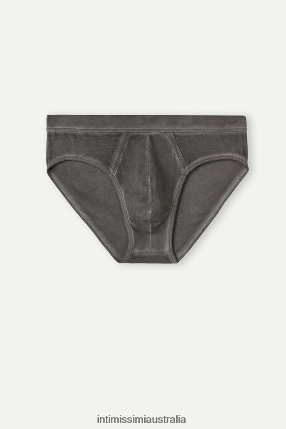 Intimissimi Men 040J-Washed Black Underwear 0RJT4871 Natural Fresh Supima Cotton Briefs