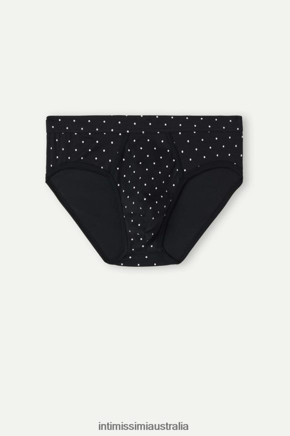 Intimissimi Men 062J-Nero Stampa Pois Underwear 0RJT4865 Stretch Supima Cotton Dotted Knickers