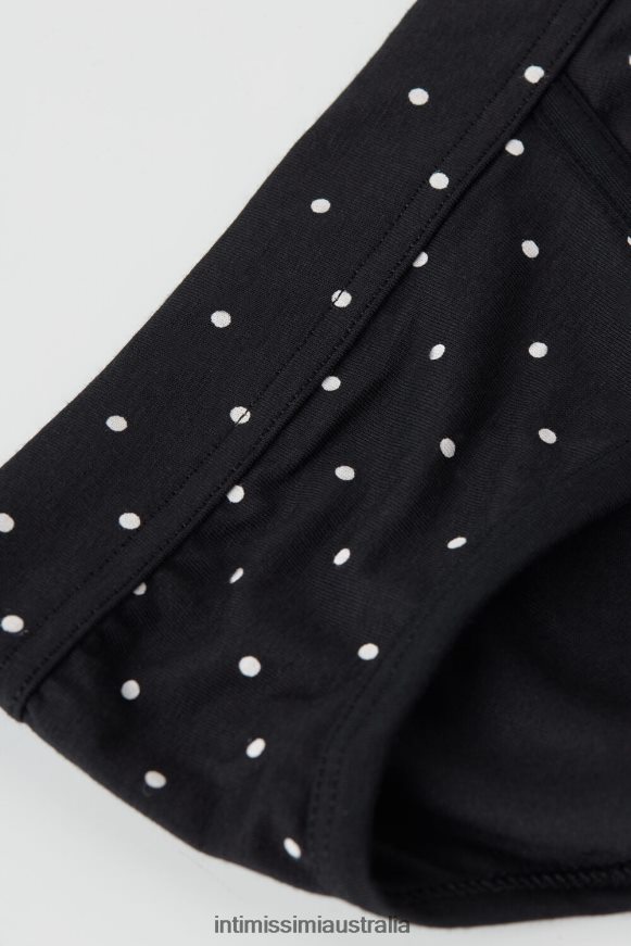 Intimissimi Men 062J-Nero Stampa Pois Underwear 0RJT4865 Stretch Supima Cotton Dotted Knickers
