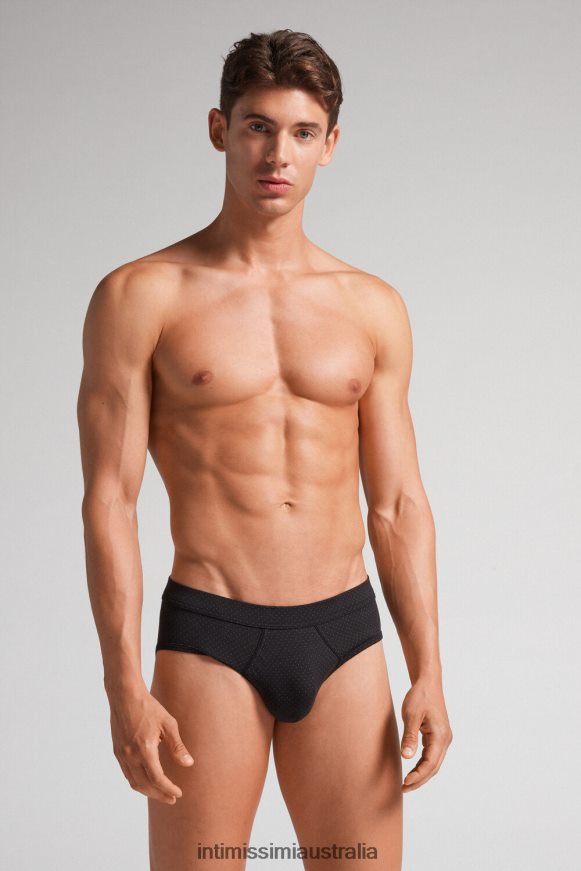 Intimissimi Men 365J-Nero St.Pois Verde Scuro Underwear 0RJT4817 Natural Fresh Supima Micro Polka Dot Cotton Knickers