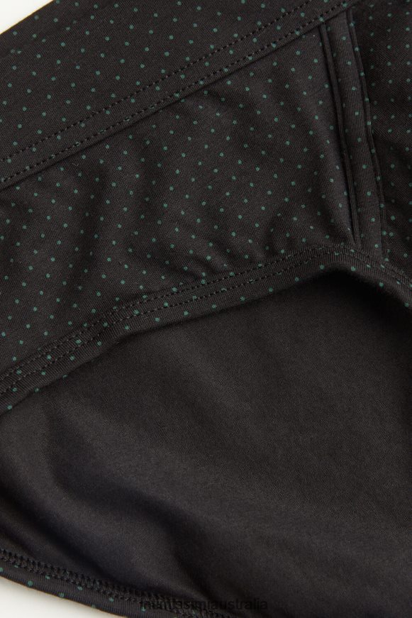 Intimissimi Men 365J-Nero St.Pois Verde Scuro Underwear 0RJT4817 Natural Fresh Supima Micro Polka Dot Cotton Knickers