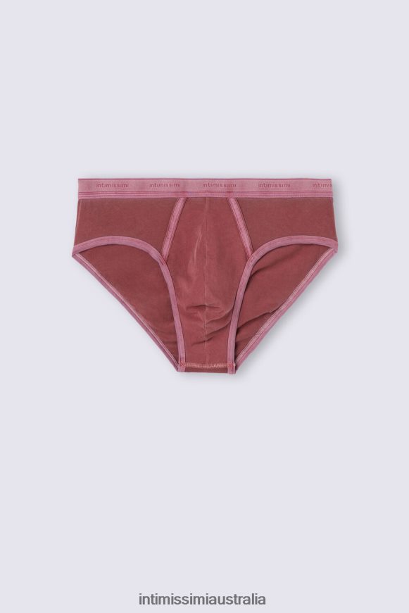 Intimissimi Men 392J-Bordeaux Del Underwear 0RJT4810 Natural Fresh Supima Cotton Briefs with Logo
