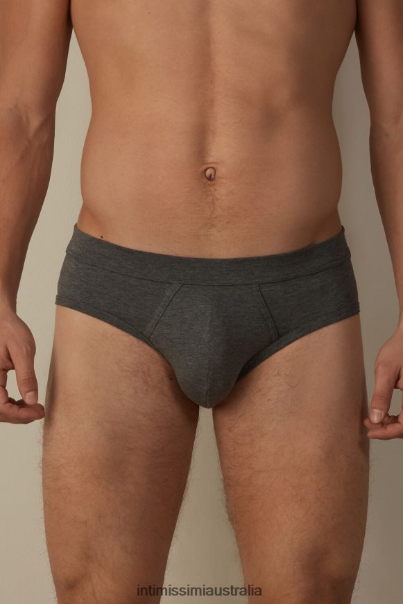 Intimissimi Men 5227-Charcoal Grey Melange Underwear 0RJT48139 Supima Cotton Briefs