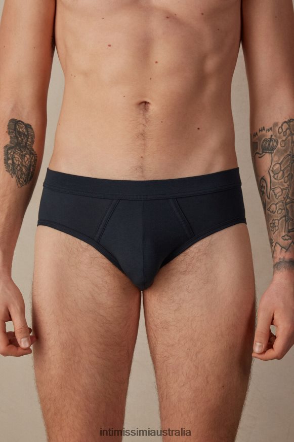 Intimissimi Men 800-Midnight Blue Underwear 0RJT4848 Natural Fresh Supima Cotton Briefs