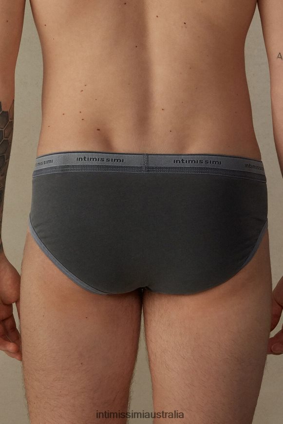 Intimissimi Men 862I-Black Underwear 0RJT4883 Garment-Dyed Stretch Supima Cotton Briefs