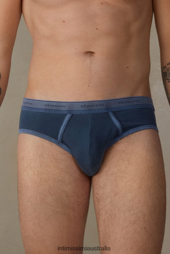 Intimissimi Men 864I-Dark Blue Underwear 0RJT4881 Garment-Dyed Stretch Supima Cotton Briefs