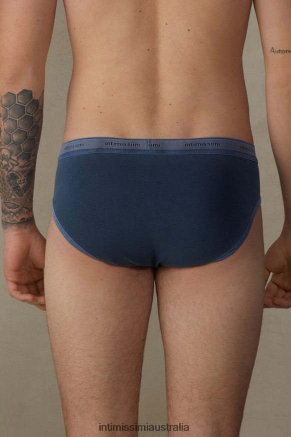 Intimissimi Men 864I-Dark Blue Underwear 0RJT4881 Garment-Dyed Stretch Supima Cotton Briefs