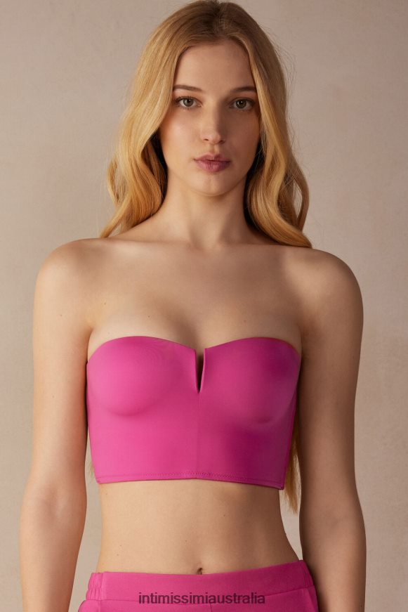Intimissimi Women 206J-Valentine Pink Underwear 0RJT48549 Ultralight Microfibre Bustier Bra Top