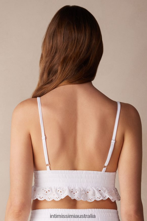 Intimissimi Women 001-White Underwear 0RJT48525 Hello Sunshine Sangallo Bra Top