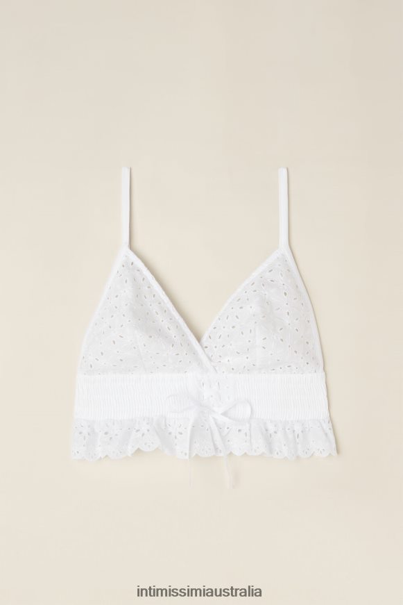 Intimissimi Women 001-White Underwear 0RJT48525 Hello Sunshine Sangallo Bra Top