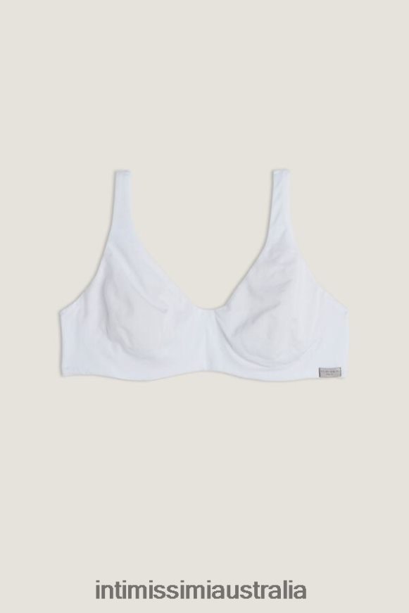 Intimissimi Women 001-White Underwear 0RJT48763 Greta Natural Cotton Balconette Bra