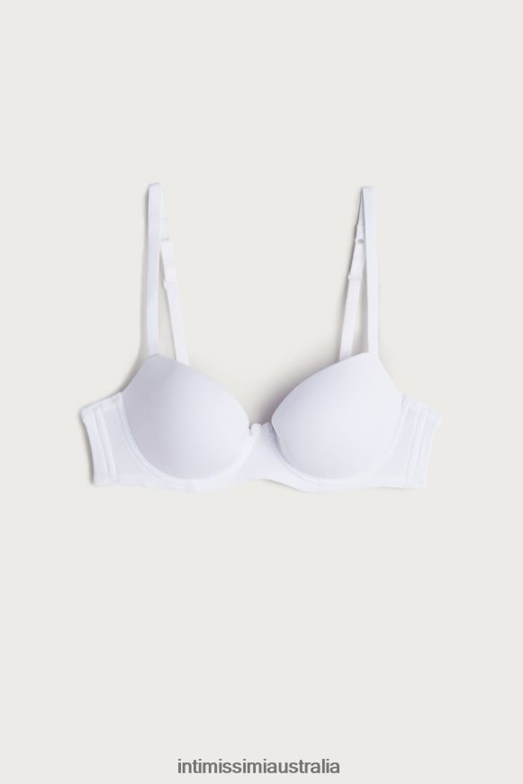 Intimissimi Women 001-White Underwear 0RJT48825 Sofia Microfibre Padded Balconette Bra