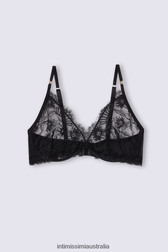 Intimissimi Women 019-Black Underwear 0RJT48463 Sensual Flowers Balconette Bra